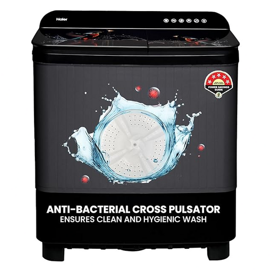 Haier 9 Kg Semi Automatic Washing Machine With Toughened Glass HTW90-178FL