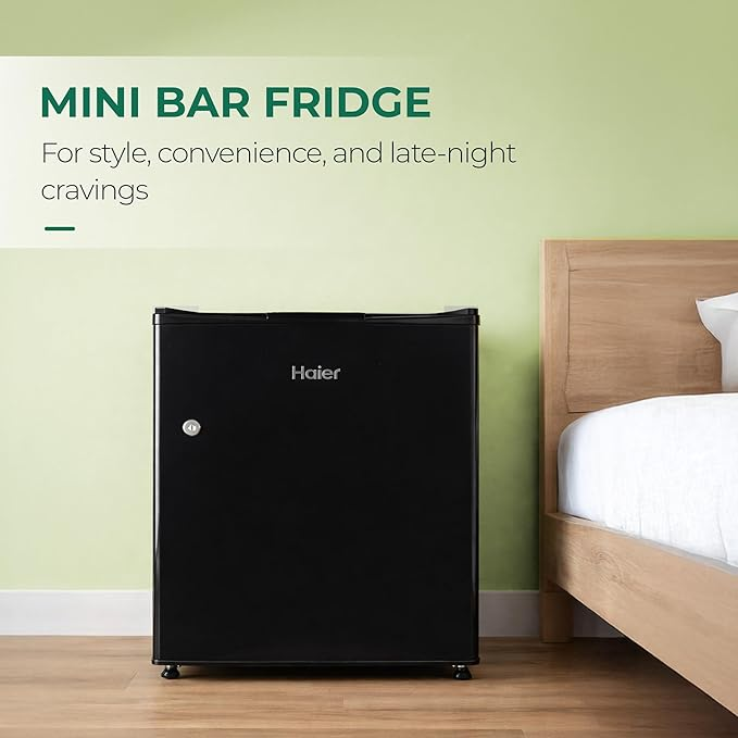 Haier HRD-752KSA 50L 2 Star Direct Cool Mini Bar Refrigerator - Black Steel