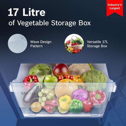 187 L 3 Star Capacity Single Door, Direct Cool Refrigerator with MultiBox, Cool Bottle Zone, XL Dry Storage (CST18B33PI, Pedestal, Blue Feather)