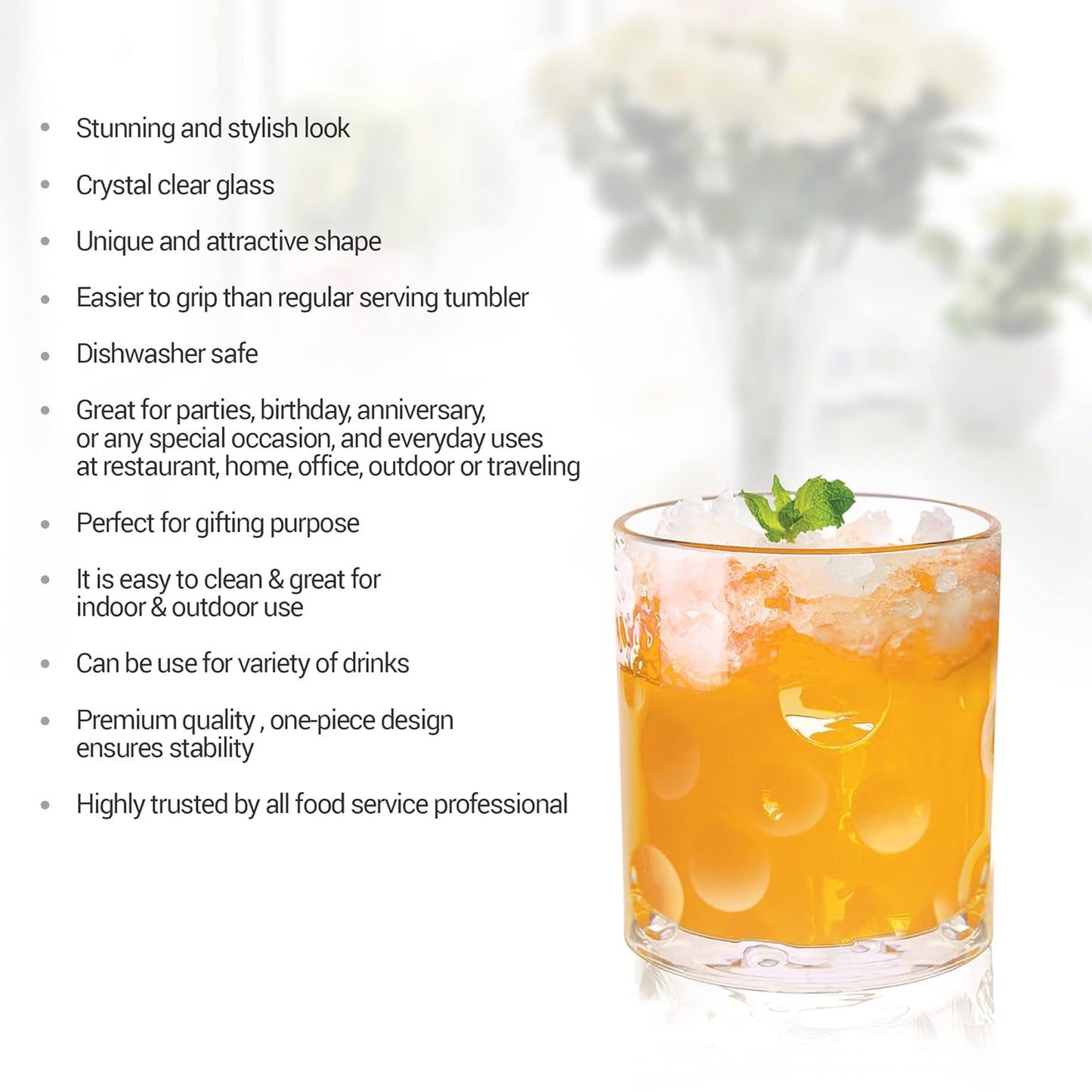 Treo Fizz Juice Tumbler Set – 250 ml (Set of 6)