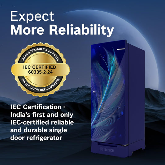 187 L 3 Star Capacity Single Door, Direct Cool Refrigerator with MultiBox, Cool Bottle Zone, XL Dry Storage (CST18B33PI, Pedestal, Blue Feather)