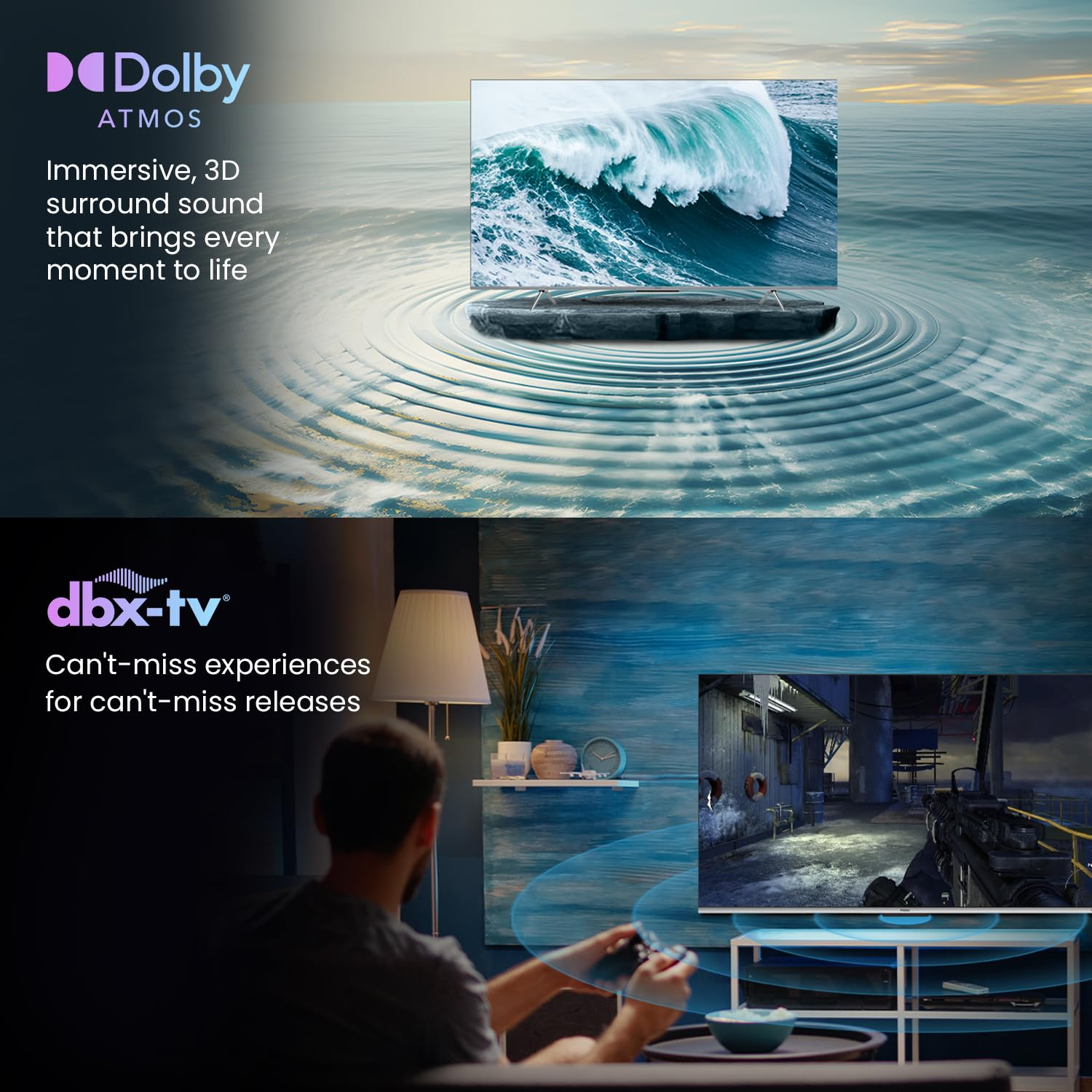 Haier 43 Inch 4K Ultra HD Smart Google TV 43P7GT-P with Dolby Vision & Dolby Atmos