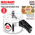 Hawkins Miss Mary 2L Pressure Cooker – Virgin Aluminium, MM20, Ideal for 2–3 Persons