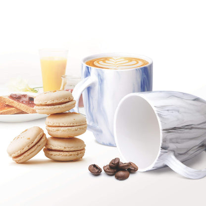Treo Marble Ceramic Mug Set – 240 ml (Set of 2)