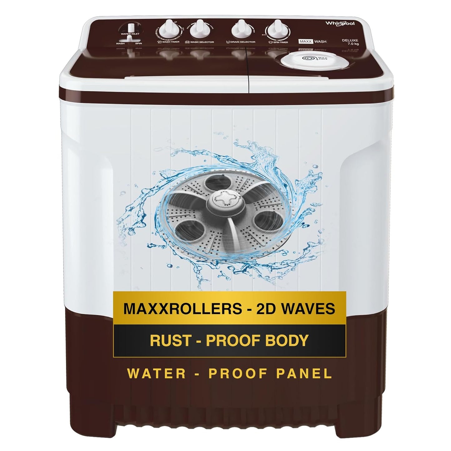 Whirlpool SA30330 – 7kg 5-Star Semi-Automatic Top Load Washing Machine with Max Dry Mode