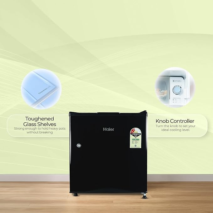 Haier HRD-752KSA 50L 2 Star Direct Cool Mini Bar Refrigerator - Black Steel