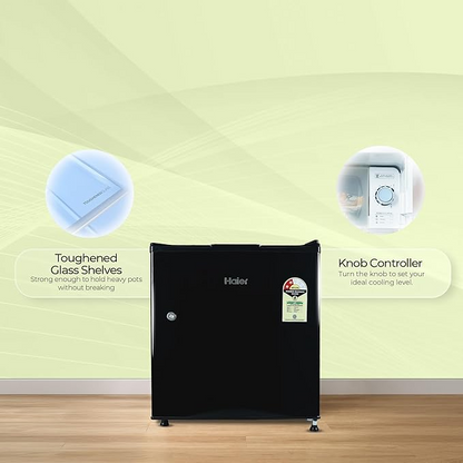 Haier HRD-752KSA 50L 2 Star Direct Cool Mini Bar Refrigerator - Black Steel