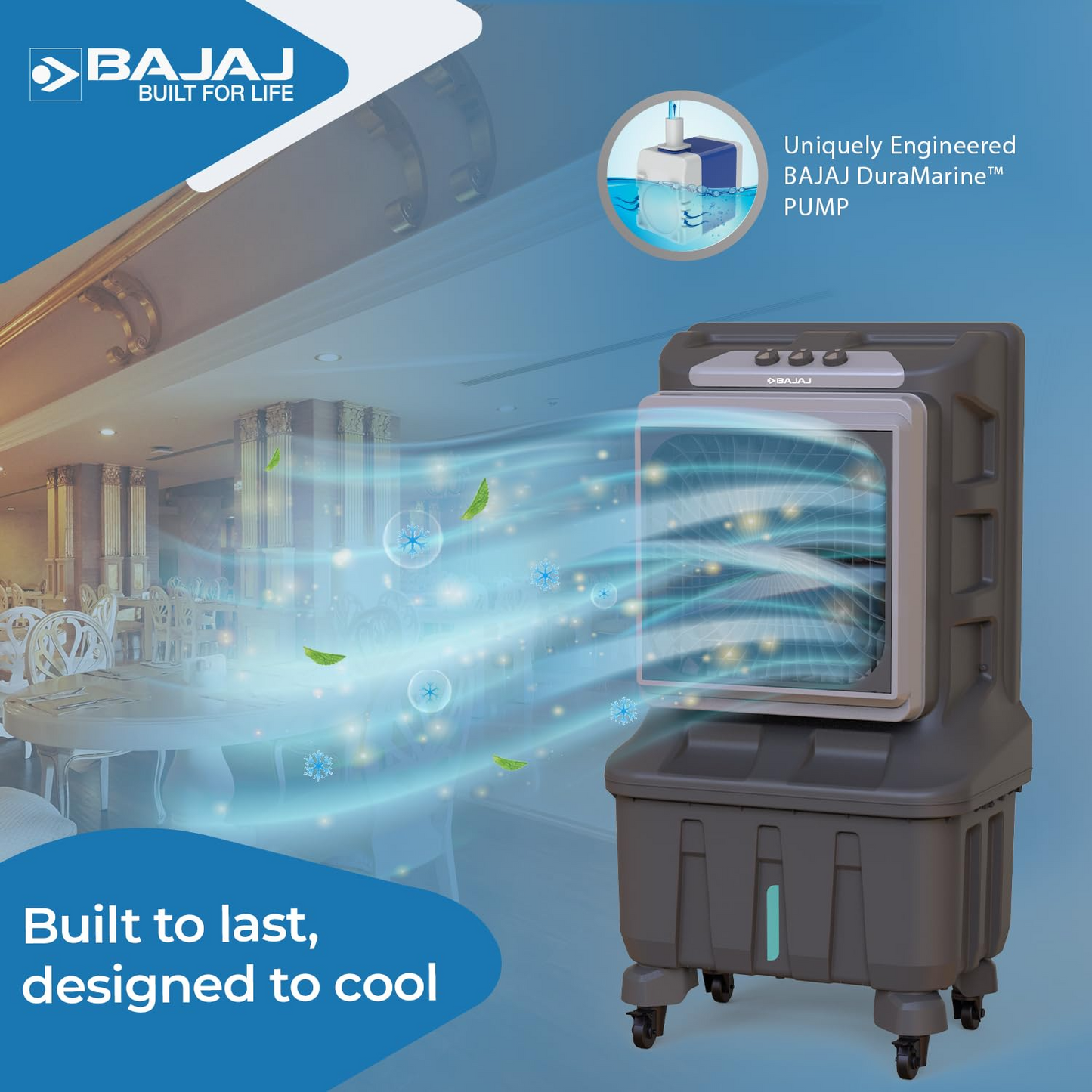 Bajaj XForce 100 Desert Air Cooler with 100L Tank & Turbo Fan Technology