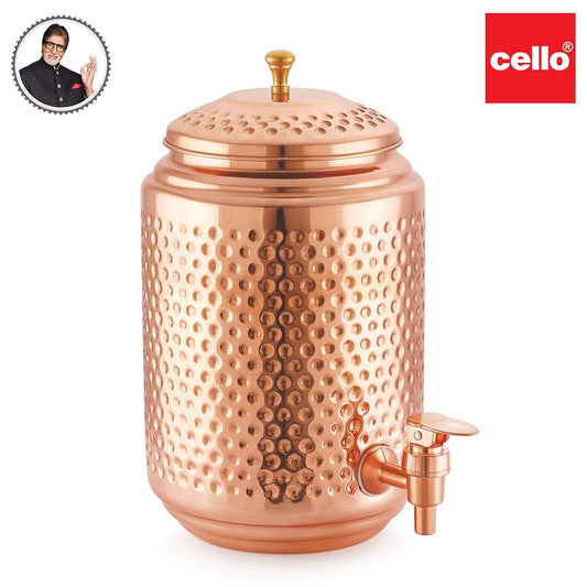 Cello Co-Pura Kalash Matka Copper Water Dispenser – 5L