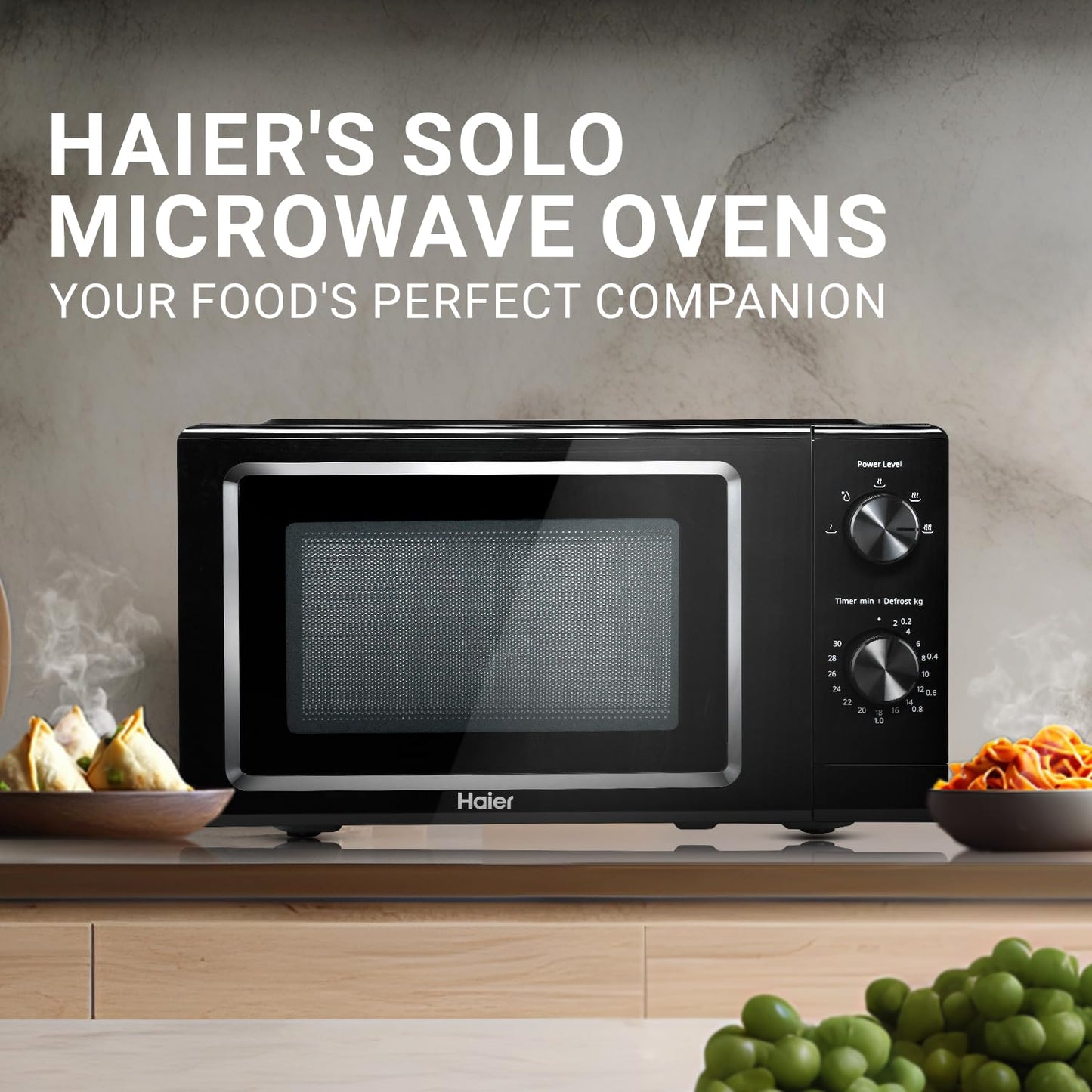 Haier Solo Microwave Oven – 19 Litres (Model: HIL1901MBPB)