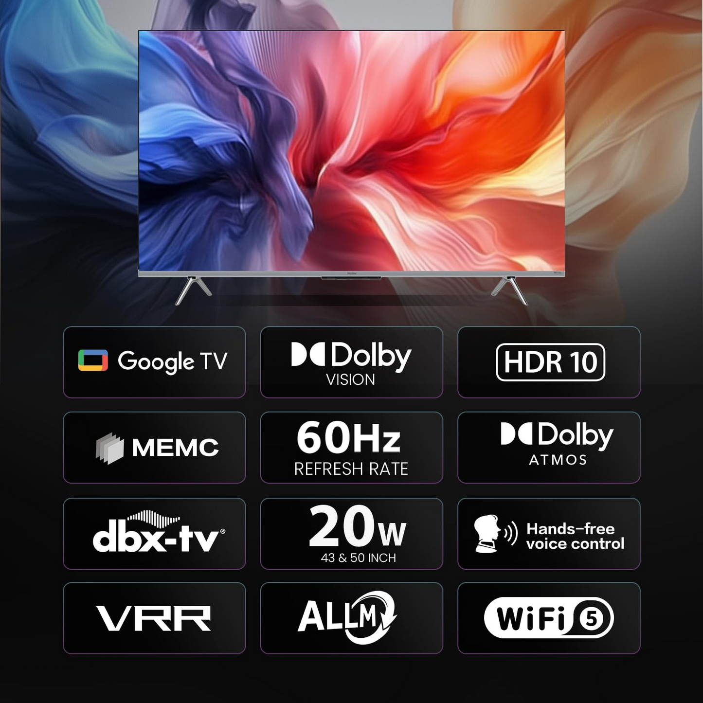 Haier 43 Inch 4K Ultra HD Smart Google TV 43P7GT-P with Dolby Vision & Dolby Atmos