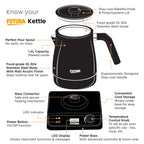Hawkins Futura FKTA1 1.4L Smart Electric Kettle – 1200W, Stainless Steel