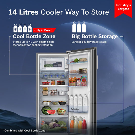 Bosch 226L 4-Star Inverter Single Door Refrigerator (CST22S24NI) – Fine Steel
