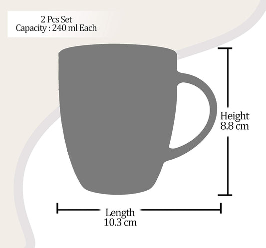 Treo Marble Ceramic Mug Set – 240 ml (Set of 2)