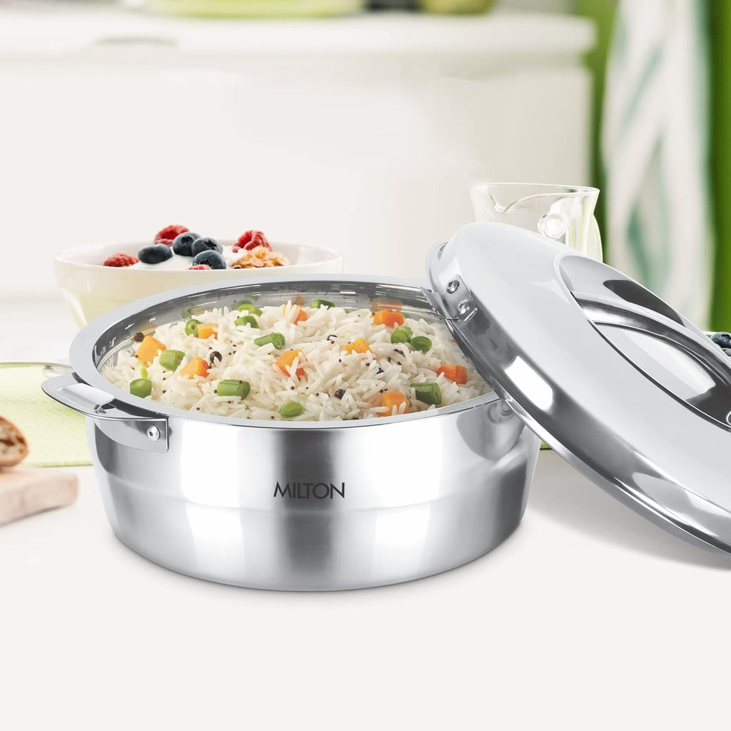 Milton Empress 2000 Stainless Steel Casserole – 1900 ml, Double-Walled Insulated Hot Pot