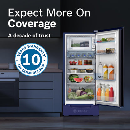 187 L 3 Star Capacity Single Door, Direct Cool Refrigerator with MultiBox, Cool Bottle Zone, XL Dry Storage (CST18B33PI, Pedestal, Blue Feather)