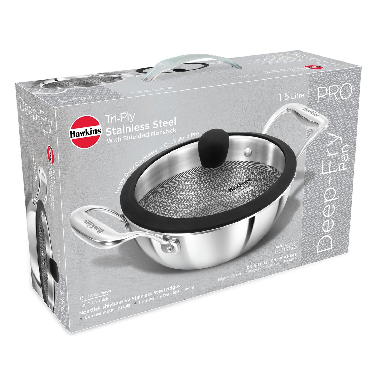 Hawkins PSNK15G Triply Shielded Nonstick Kadhai (1.5 L)