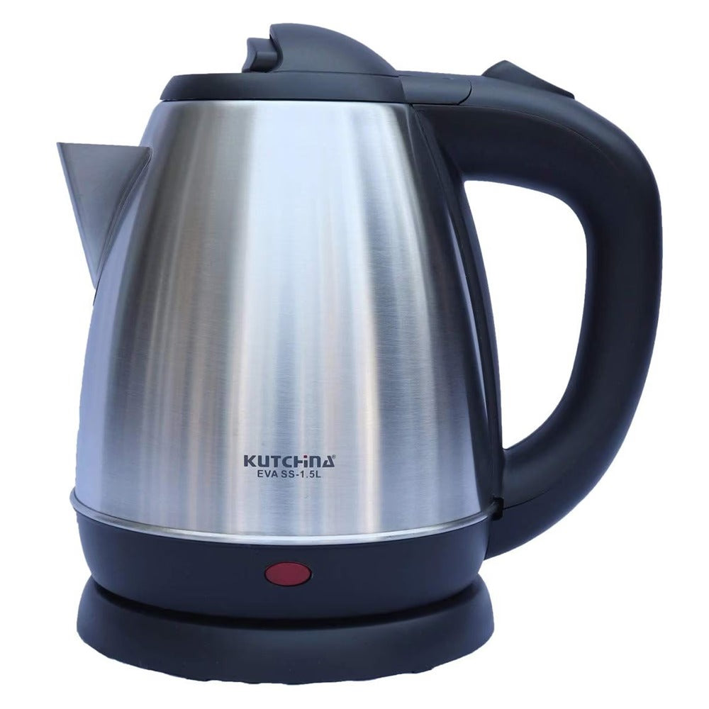 Kutchina EVASS 1.5L Electric Kettle – 1500W, Stainless Steel Body, 360° Cordless Base, Auto Shut-Off