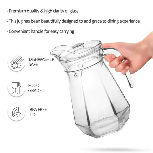Treo Hexa Fresh Glass Jug – 1300 ml