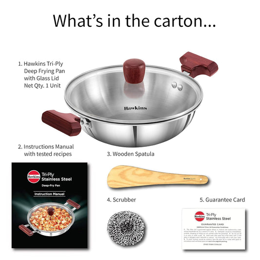 Hawkins SSD15G Tri-Ply Stainless Steel Deep-Fry Pan (1.5 L)