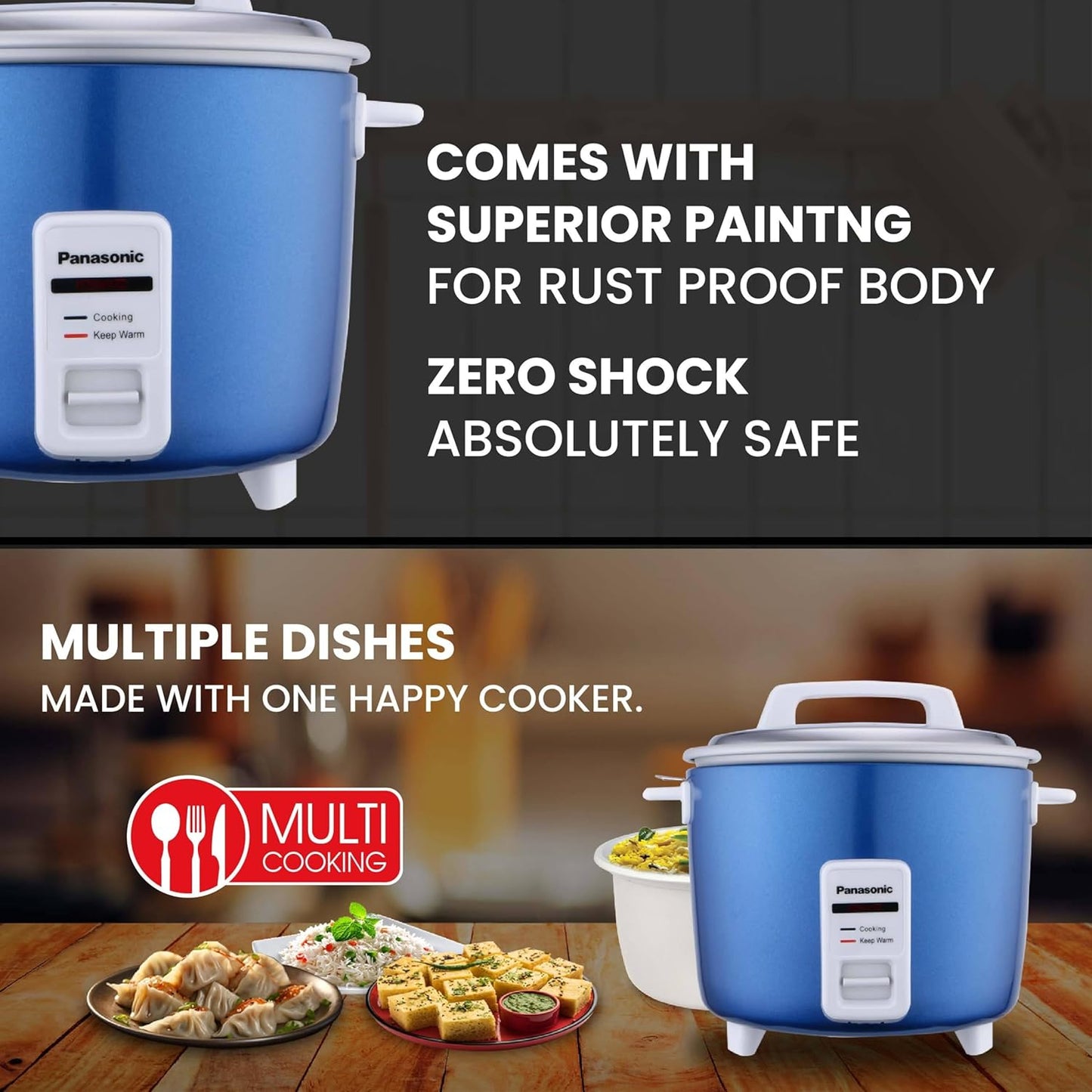 Panasonic SR-WA18H(AT)BL Electric Rice Cooker – 1.8L, Blue