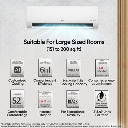 LG 2 Ton AC AS-Q24ENXE with AI 6-in-1 Cooling