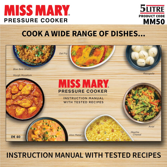 Hawkins Miss Mary 5L Pressure Cooker – Virgin Aluminium, MM50, For 5–7 Persons