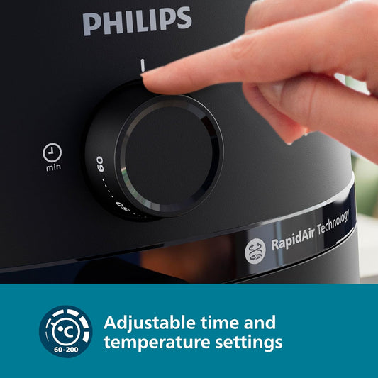 Philips Airfryer NA130/00 (1000 Series) – 6.2L, 1700W, Analog Controls – Black