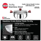 Hawkins SSH30G Tri-Ply Stainless Steel Cook n Serve Handi (3 L)