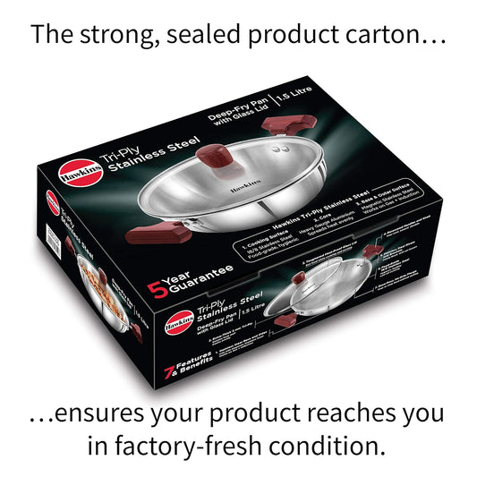 Hawkins SSD15G Tri-Ply Stainless Steel Deep-Fry Pan (1.5 L)