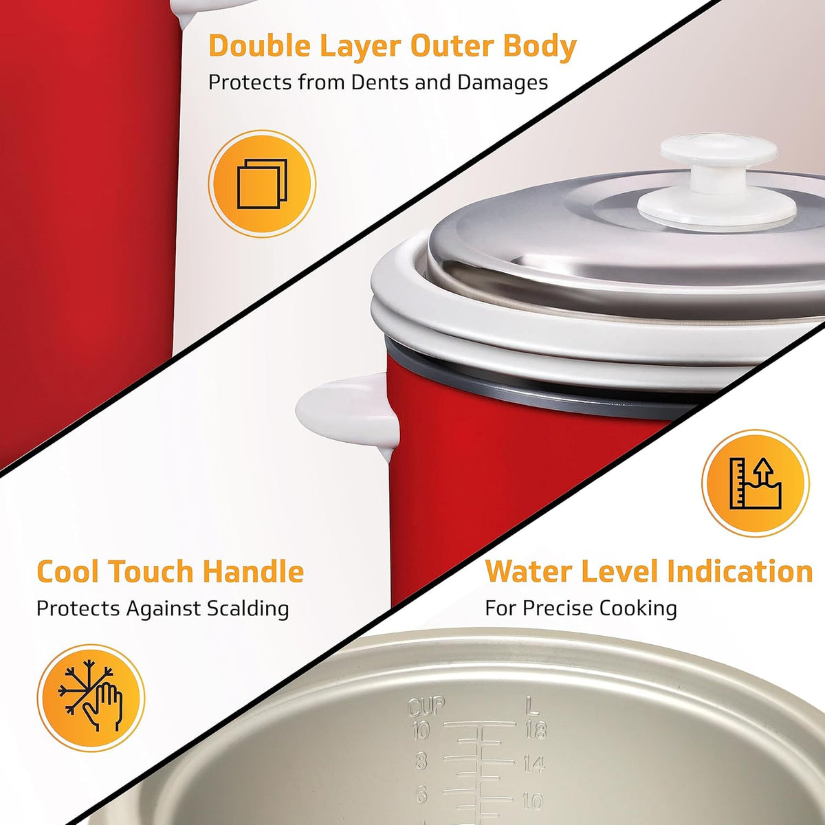 V-Guard VRC 1.8 (2CU) 700W Electric Rice Cooker with Dual Pots – 1.8L Capacity