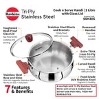 Hawkins SSH30G Tri-Ply Stainless Steel Cook n Serve Handi (3 L)