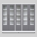 5-Face Glass Iron Almirah – Grey & White Finish