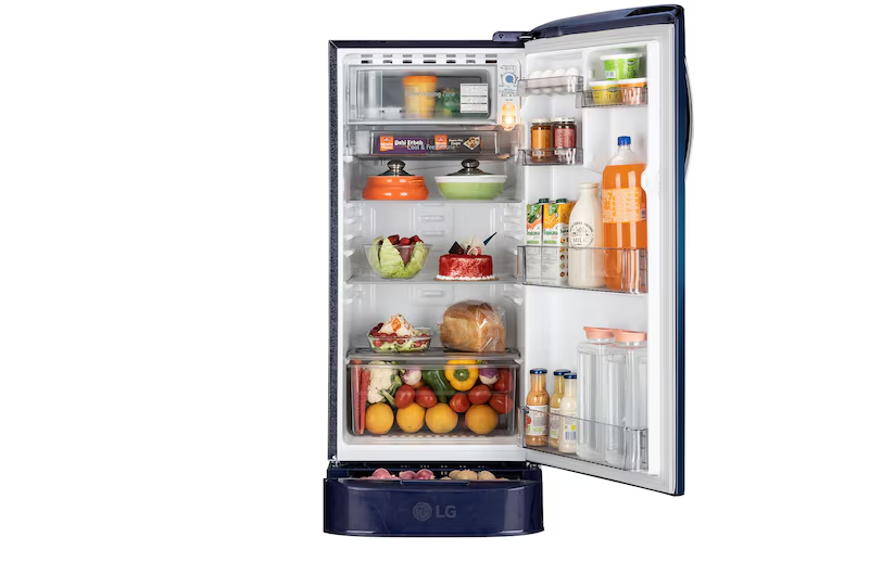 LG GLD1936ZABW 185L 3 Star Direct Cool Single Door Refrigerator - Blue Water Lily