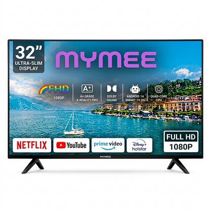 MYMEE 32" Smart Android TV (Full HD | Dolby Sound | Android 14) | Voice BT