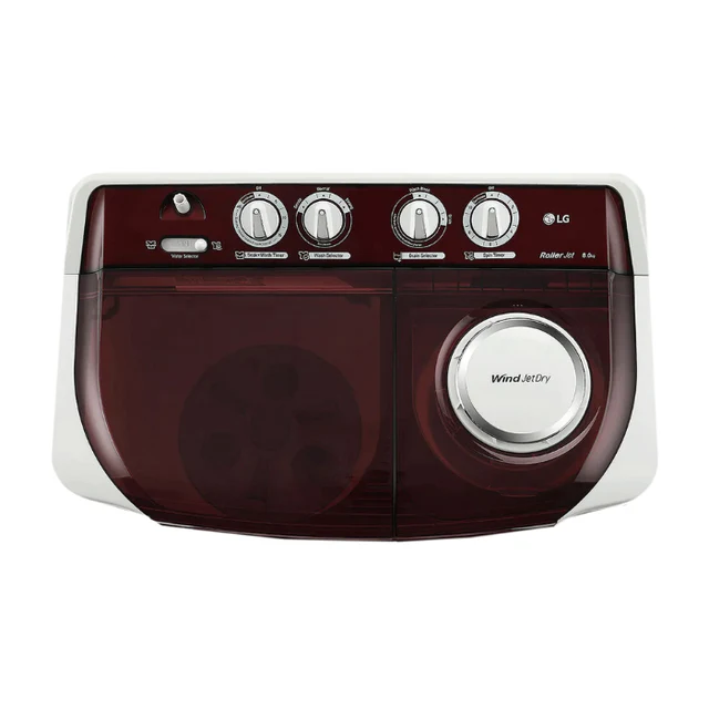LG P8035SRAZA 8 Kg 5 Star Semi Automatic Top Load Washing Machine - Burgundy
