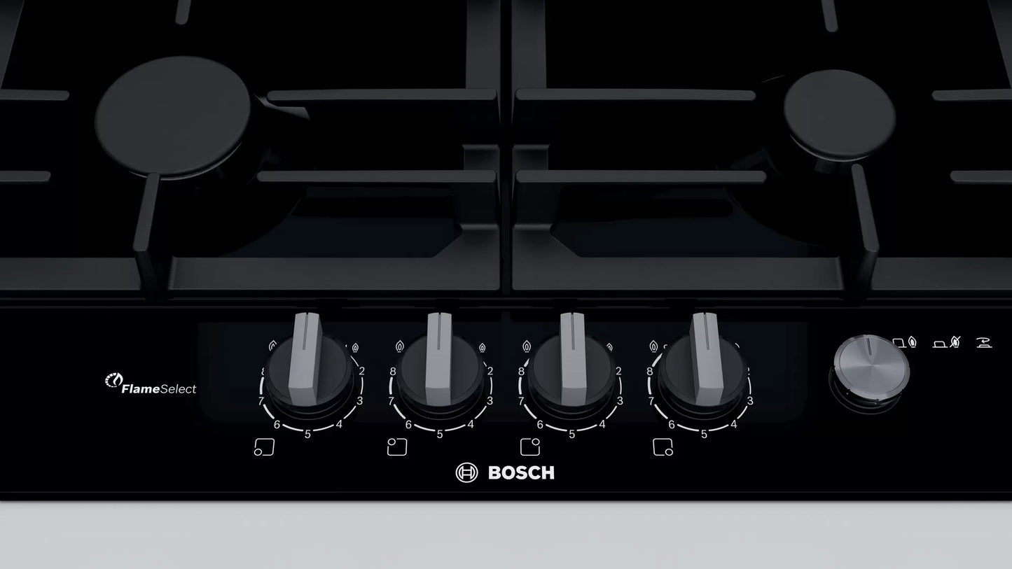 Bosch Series 6 Built-In Gas Hob – PCH6A6M90I (60 cm, Black)