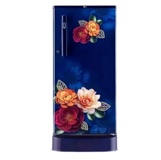 LG 185L 3-Star Single Door Refrigerator – GL-D199OBKD (Fast Ice, Floral Black)