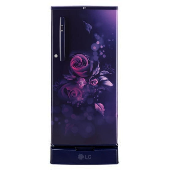 LG 185L 3-Star Single Door Refrigerator – GL-D199OBKD (Fast Ice, Floral Black)
