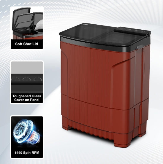 Godrej 8 Kg 5-Star Semi-Automatic Washing Machine – WS EDGE ULTS 80, Crystal Grey