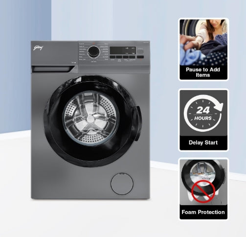 Godrej 7 Kg 5 Star Fully Automatic Front Load Washing Machine (WFEON ARG 7012 5.0 FEBT SLSR, Silver Stream)