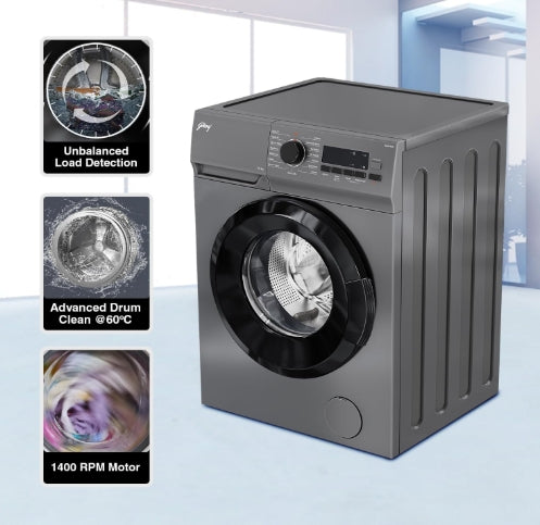 Godrej 7 Kg 5 Star Fully Automatic Front Load Washing Machine (WFEON ARG 7012 5.0 FEBT SLSR, Silver Stream)