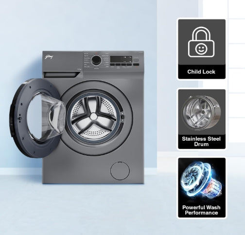 Godrej 7 Kg 5 Star Fully Automatic Front Load Washing Machine (WFEON ARG 7012 5.0 FEBT SLSR, Silver Stream)