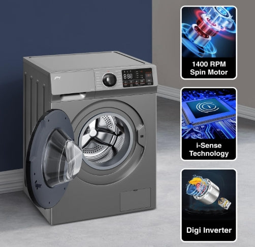 Godrej 8 Kg 5-Star Front Load Fully Automatic Washing Machine – Silver Stream (WFEON CEL 8014)