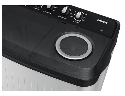 Efficient & Stylish – Samsung 7.5 Kg Semi-Automatic Washing Machine, Light Gray