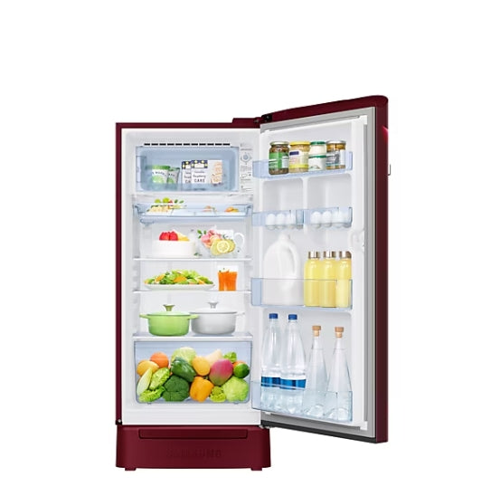 Samsung 189 L 5 Star Inverter Direct-Cool Single Door Refrigerator (RR21C2H25RZ/HL, Midnight Blossom Red)