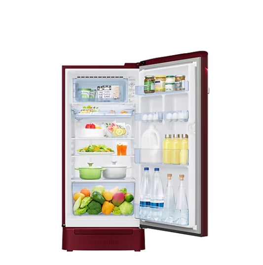 Samsung 189 L 5 Star Inverter Direct-Cool Single Door Refrigerator (RR21C2H25RZ/HL, Midnight Blossom Red)
