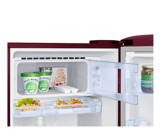 Samsung 189 L 5 Star Inverter Direct-Cool Single Door Refrigerator (RR21C2H25RZ/HL, Midnight Blossom Red)