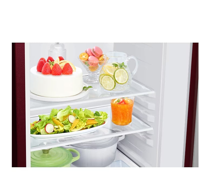 Samsung 189 L 5 Star Inverter Direct-Cool Single Door Refrigerator (RR21C2H25RZ/HL, Midnight Blossom Red)