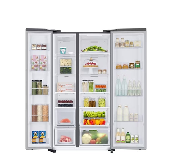 Samsung 653L Side-by-Side Refrigerator – RS76CG80X0S9, Inverter, 5-in-1 Convertible, Refined Inox